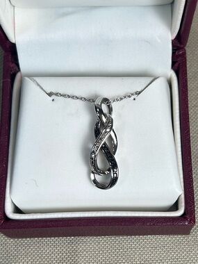 Helzberg Diamonds Silver Infinity Twist Pendant Necklace